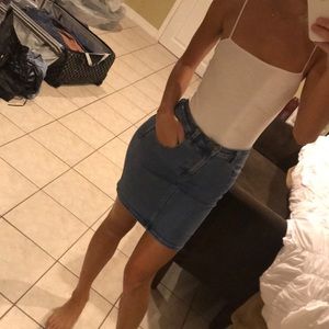 Fitted Jean High Rise Skirt